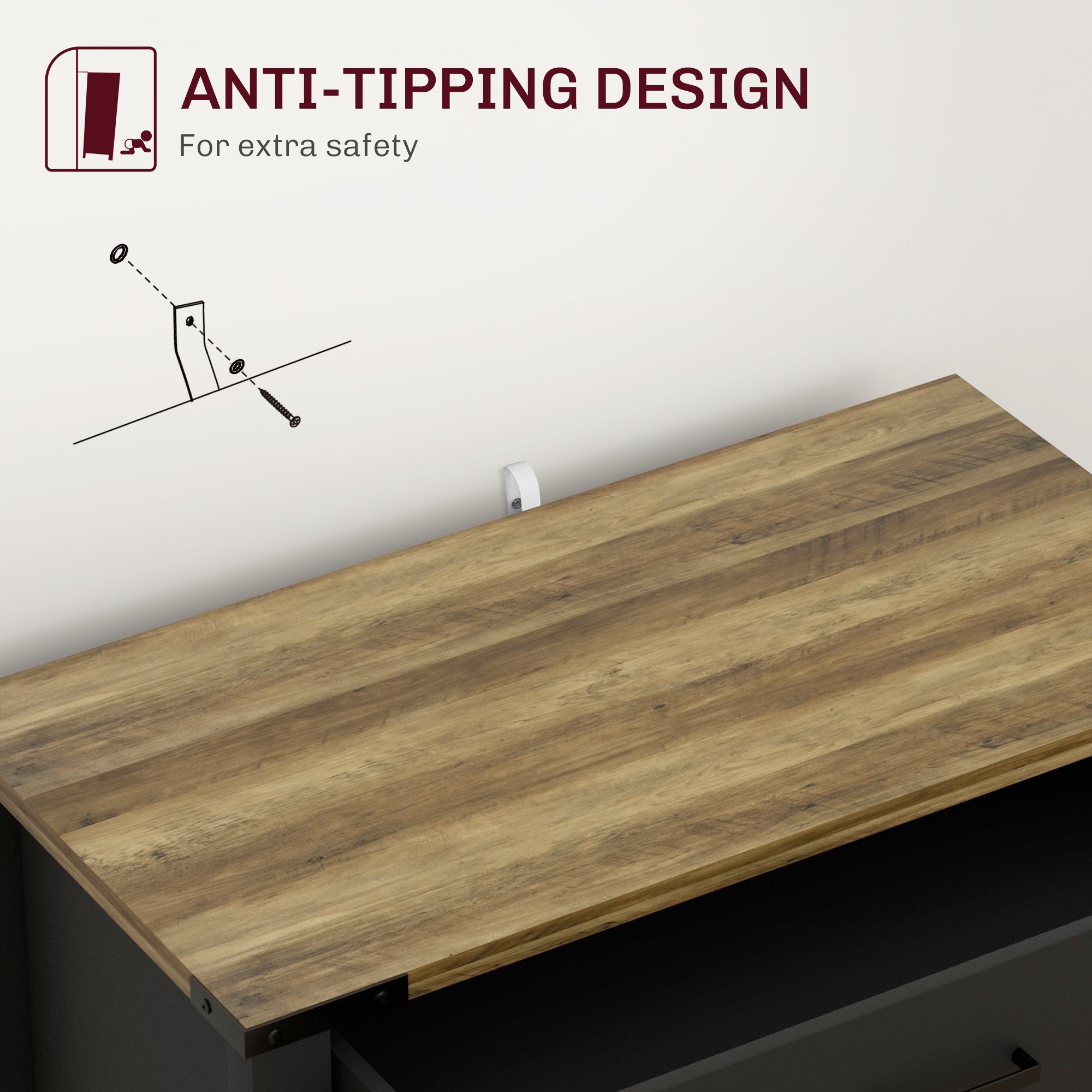 HOMCOM Farmhouse Buffet Cabinet Sideboard with 1 Drawer, 1 Storage Cabinet and Adjustable Shelf, Black