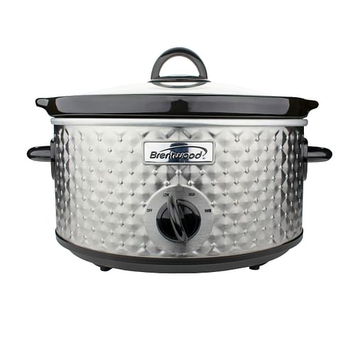 Brentwood 3.5 Quart Diamond Pattern Slow Cooker in Stainless Steel - Free Shipping