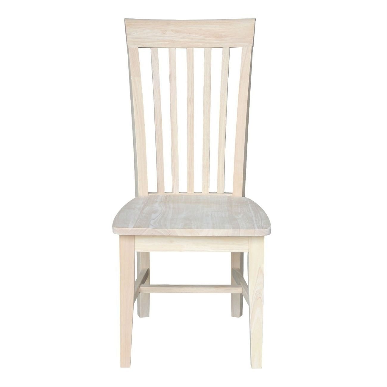 Set of 2 - Mission Style Unfinished Wood Dining Chair with High Back - Free Shipping