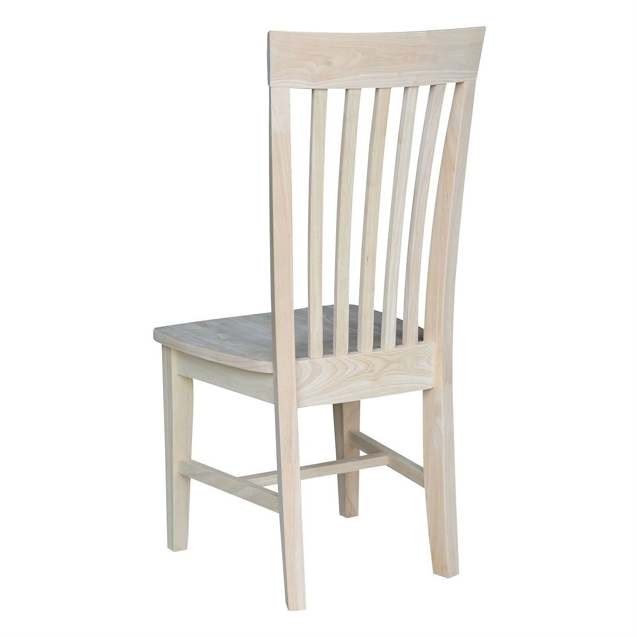 Set of 2 - Mission Style Unfinished Wood Dining Chair with High Back - Free Shipping