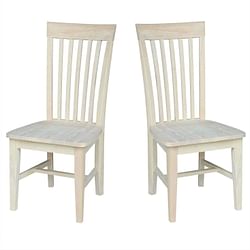 Set of 2 - Mission Style Unfinished Wood Dining Chair with High Back - Free Shipping