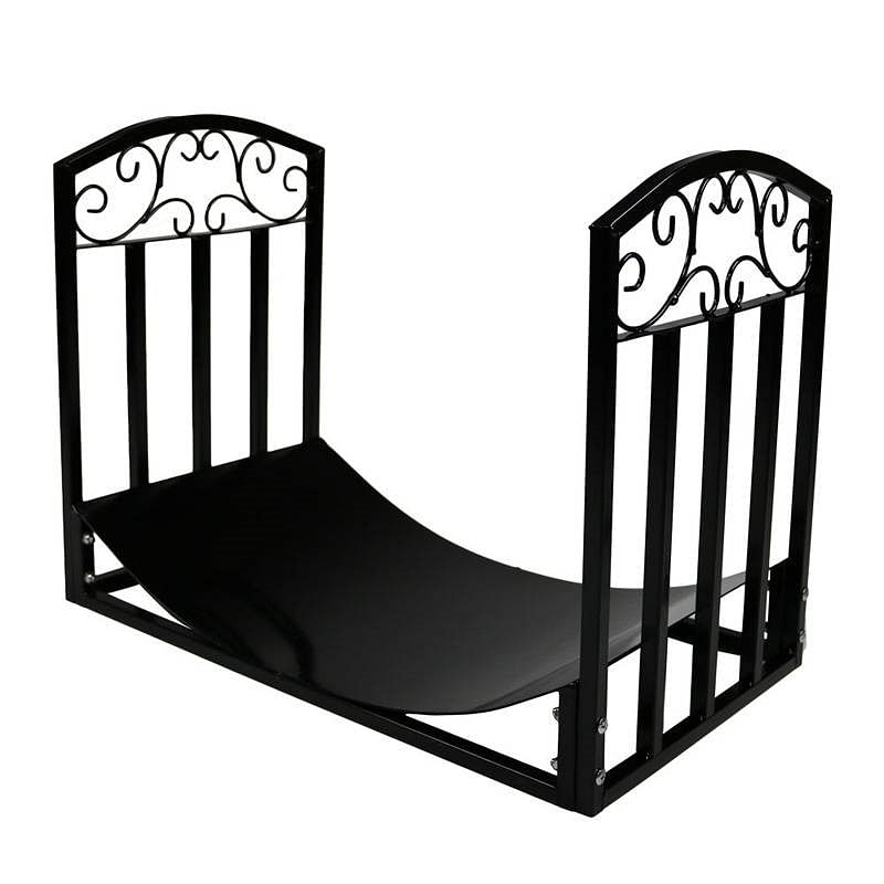 Black Metal Indoor Outdoor 2-Ft Firewood Holder Log Rack - Free Shipping