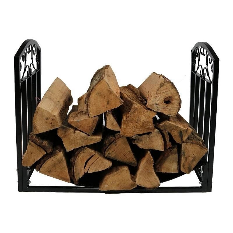 Black Metal Indoor Outdoor 2-Ft Firewood Holder Log Rack - Free Shipping