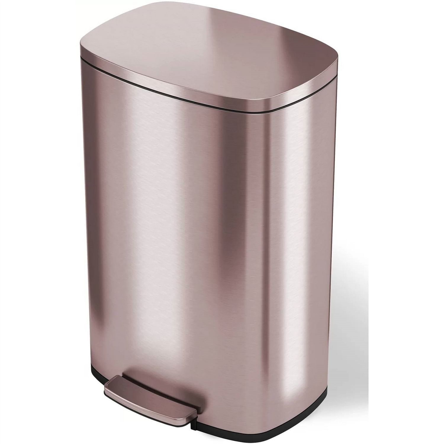 13-Gallon Copper Rose Gold Stainless Steel Step Trash Can with Deodorizer Filter - Free Shipping