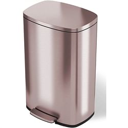 13-Gallon Copper Rose Gold Stainless Steel Step Trash Can with Deodorizer Filter - Free Shipping