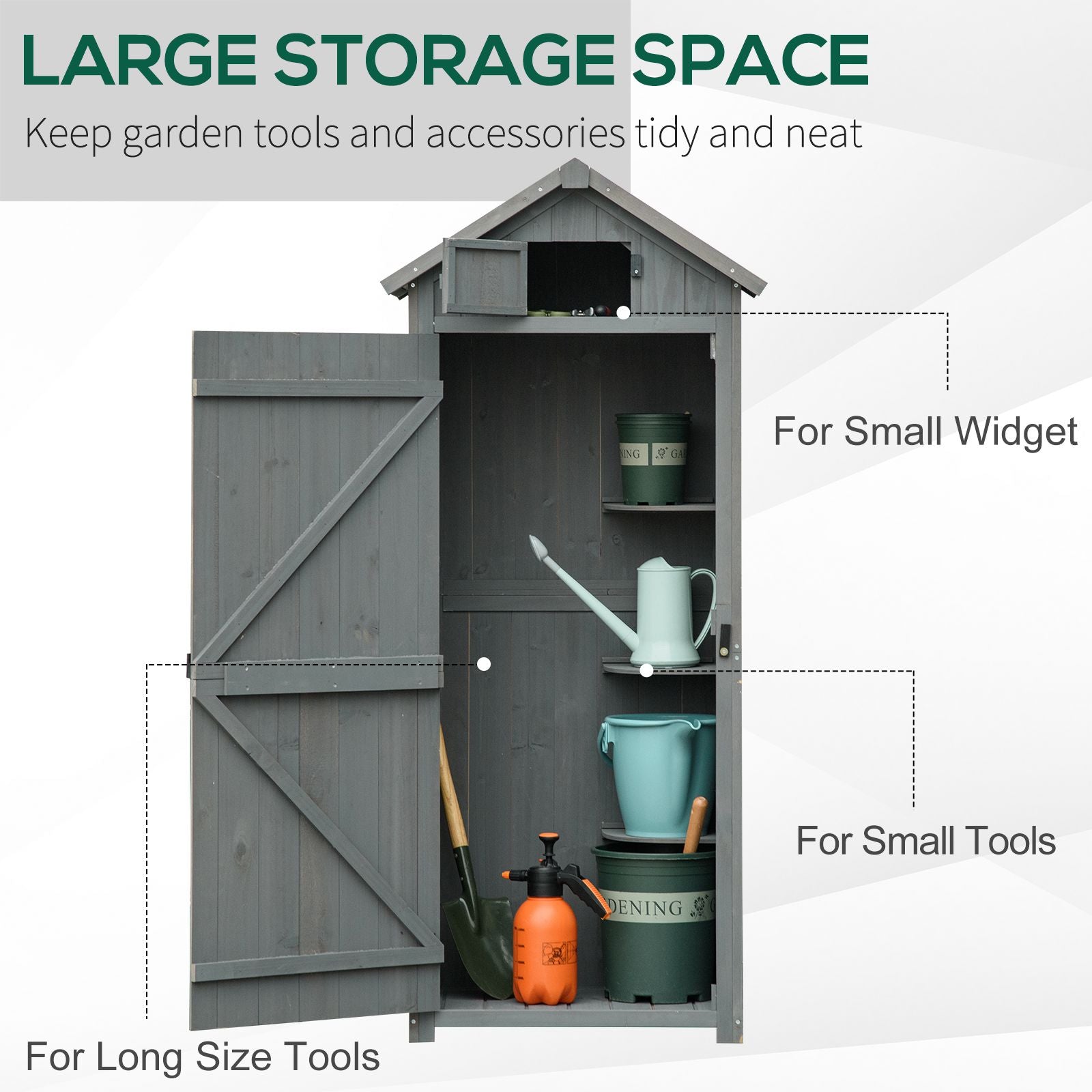 Outsunny Garden Storage Shed 30" x 21" x 71" Outdoor Yard Tool Utility House Water-resistant