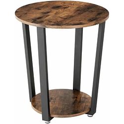 Farmhouse Rustic Round Side Table Nightstand End Table - Free Shipping