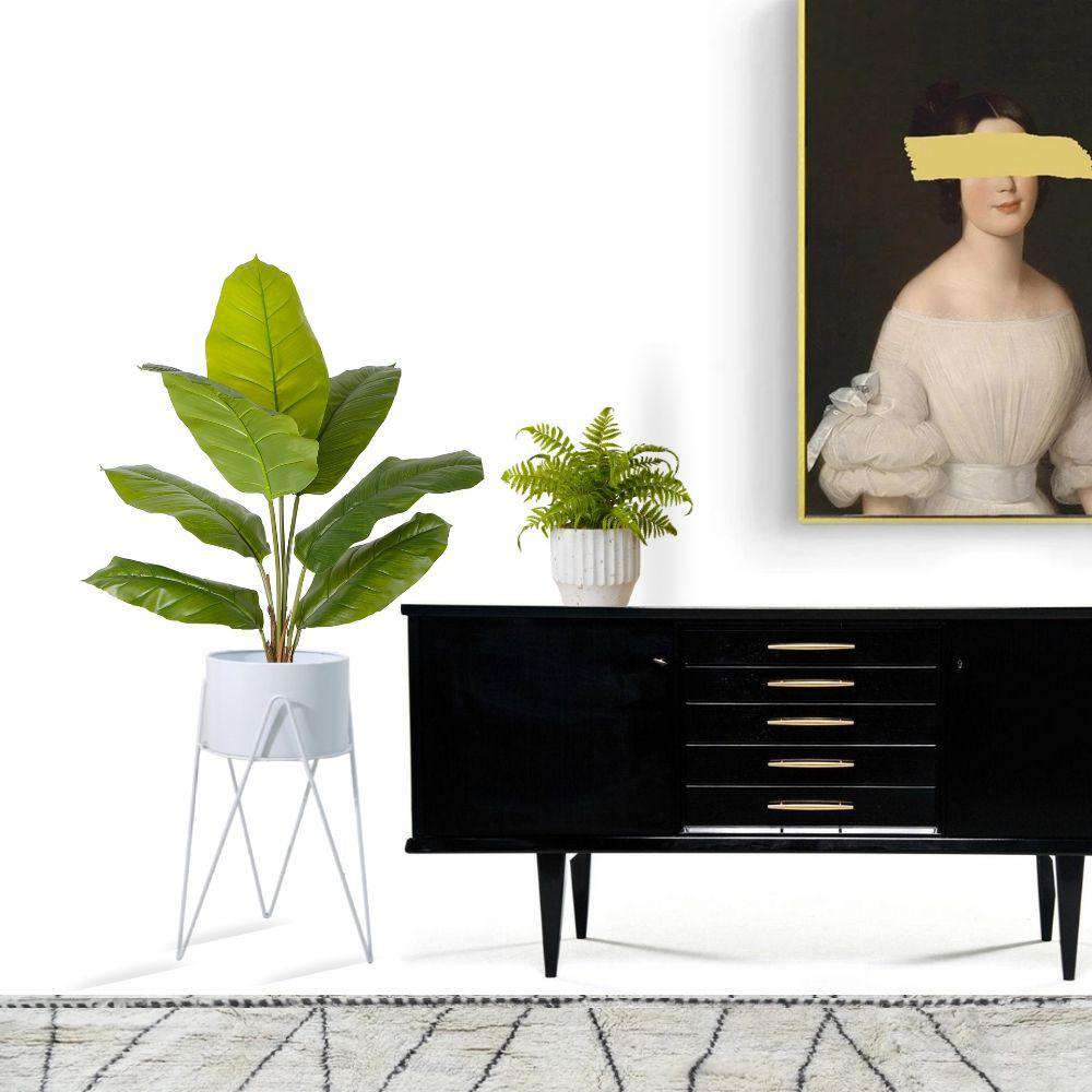 Shira White Planter With Hairpin Legs (61Cm)