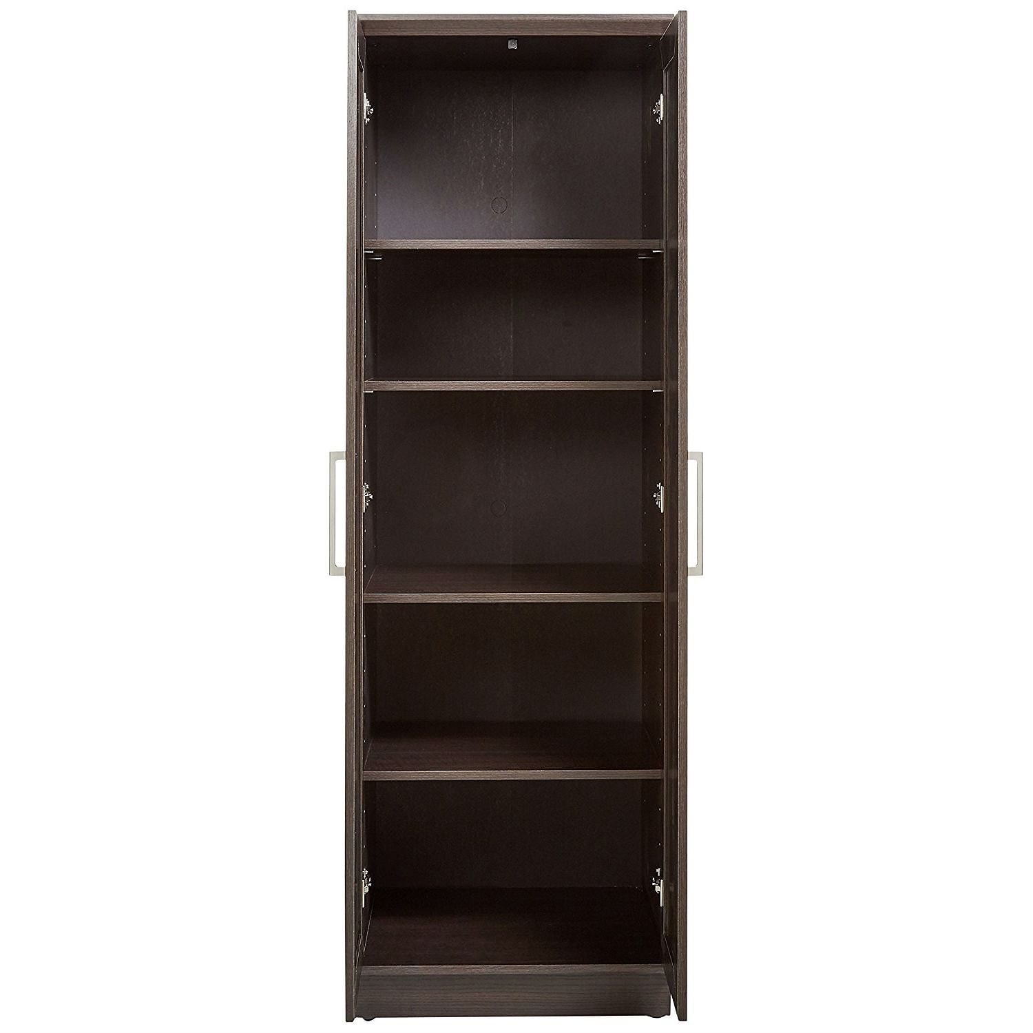Bedroom Wardrobe Cabinet Storage Closet Organizer in Dark Brown Oak Finish - Free Shipping