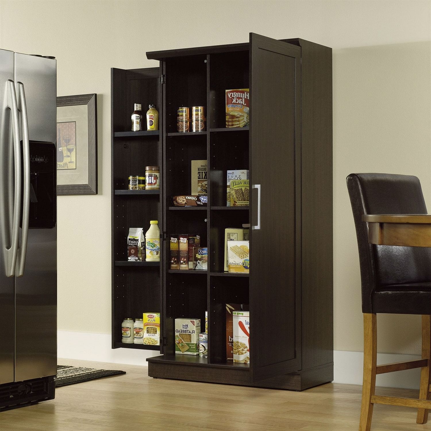 Multi-Purpose Living Room Kitchen Cupboard Storage Cabinet Armoire in Brown - Free Shipping