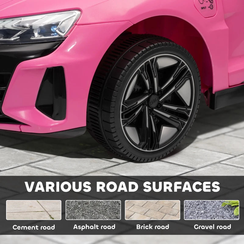 Aosom Ride-On Toy On Car with Remote Control, 12V 3.1 MPH Electric Ride for Kids w/ Suspension System, Horn Honking, Pink