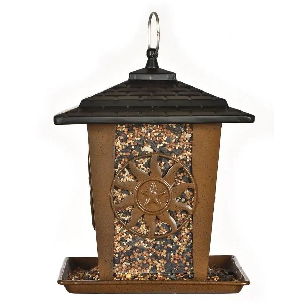 Heavy Duty Lantern Style Bird Feeder with Four Wide Perching Areas - Free Shipping
