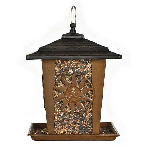 Heavy Duty Lantern Style Bird Feeder with Four Wide Perching Areas - Free Shipping