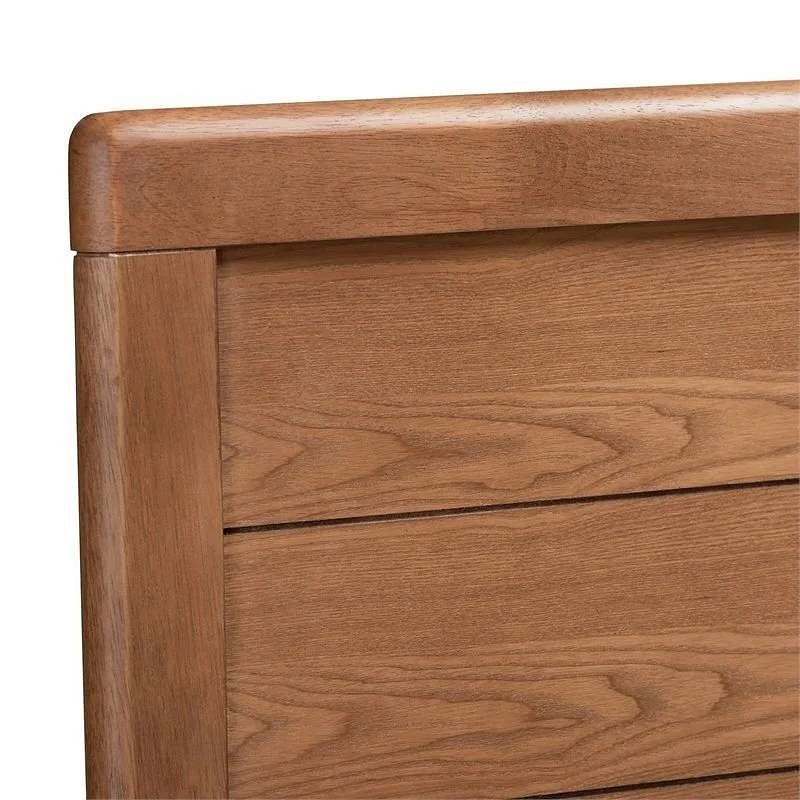 Queen size Farmhouse Headboard in Rustic Brown Walnut Wood Finish - Free Shipping