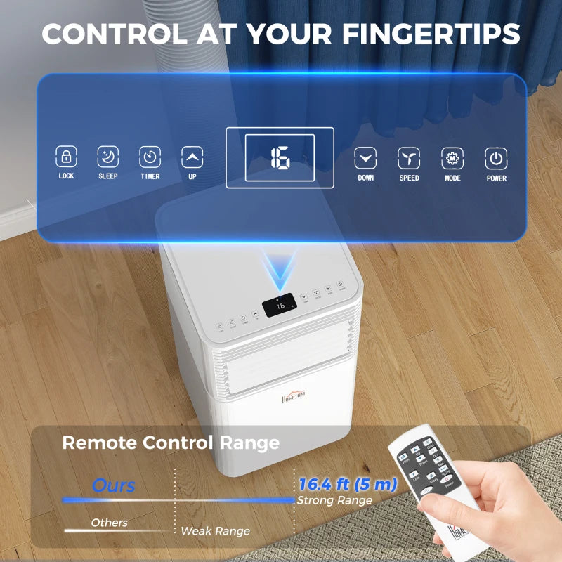 8000 BTU Portable Air Conditioner with Fan & Dehumidifier Mode, Quiet AC Unit with Remote Control, 24-Hour Timer, White