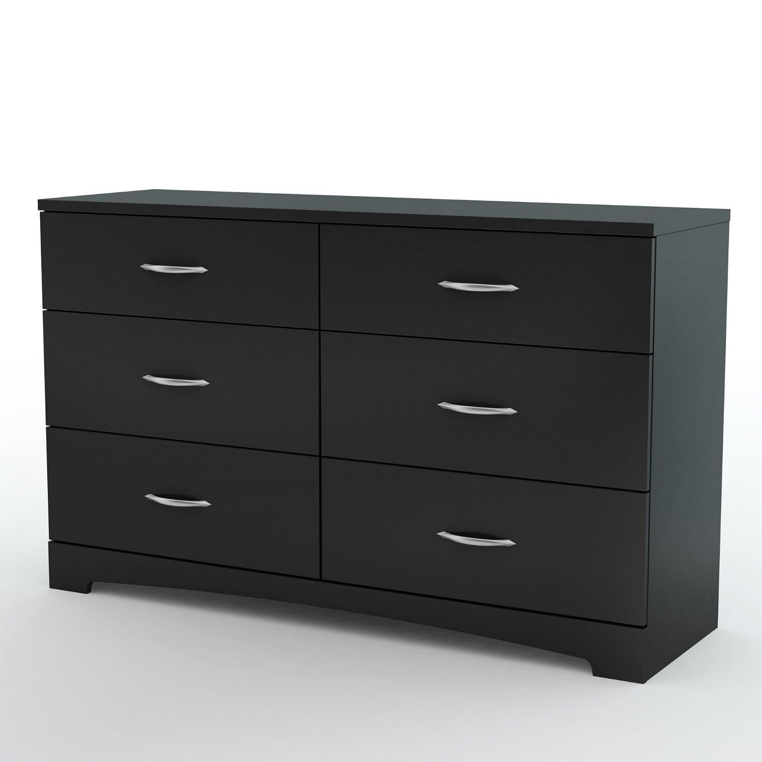 6-Drawer Dresser for Contemporary Bedroom in Black Finish - Free Shipping