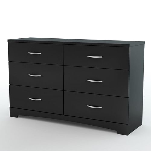 6-Drawer Dresser for Contemporary Bedroom in Black Finish - Free Shipping