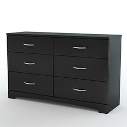 6-Drawer Dresser for Contemporary Bedroom in Black Finish - Free Shipping