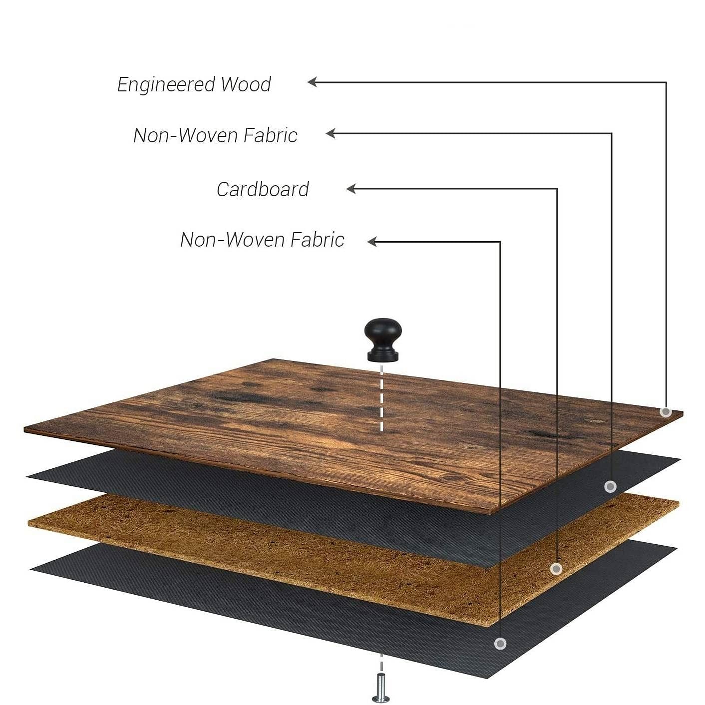 Farmhouse Wood Top Lightweight 6 Fabric Drawer Dresser - Free Shipping