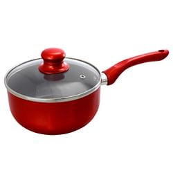 Better Chef 2 Quart Ceramic Coated Saucepan in Red with Glass Lid - Free Shipping