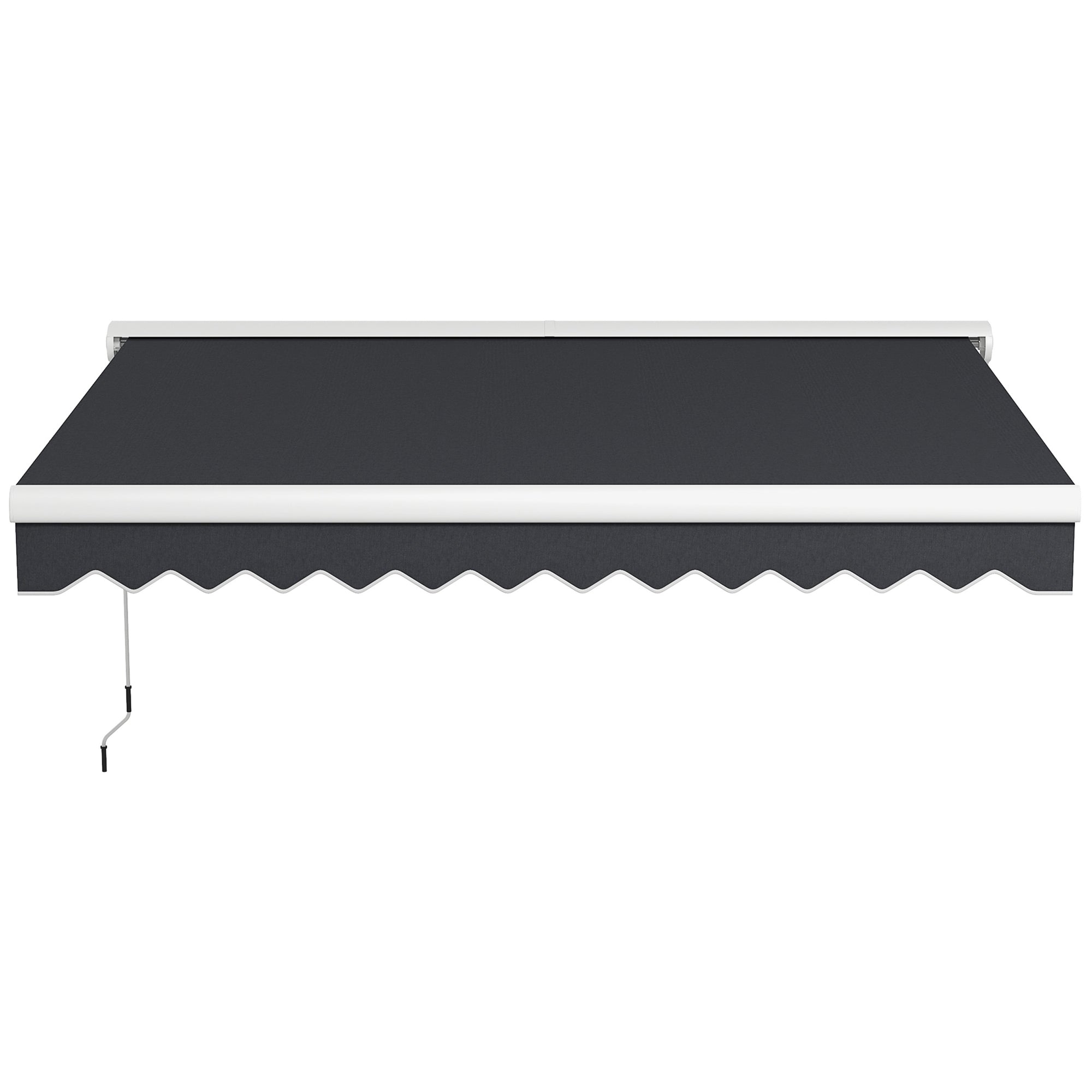 Aosom Motorized Patio Awning 10'x8' - Electric Retractable Sunshade with Remote, Aluminum Frame for Door & Window