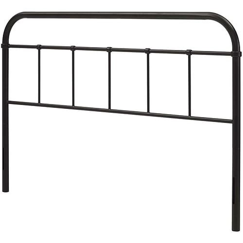 Full size Vintage Dark Brown Metal Headboard with Rounded Corners - Free Shipping