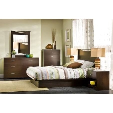 Modern 6-Drawer Bedroom Dresser in Chocolate Wood Finish - Free Shipping