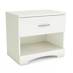 Modern 1 Drawer Nightstand End Side Table Storage in White - Free Shipping