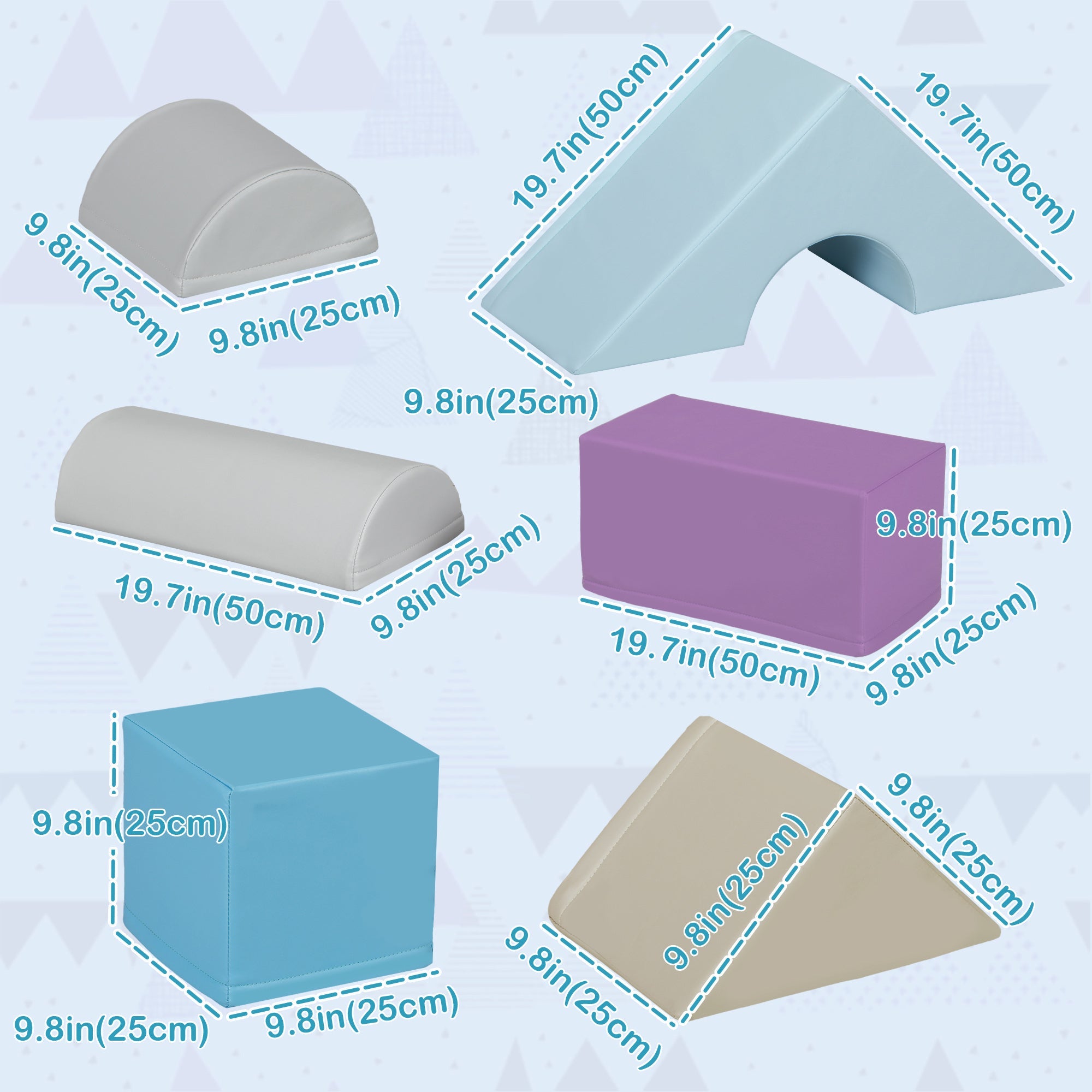 Soozier 11 Piece Soft Play Blocks Kids Climb and Crawl Gym Toy Foam Building Multicolour