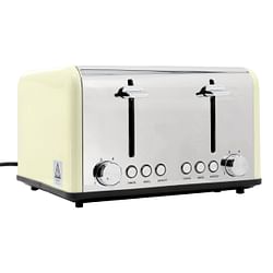 Redmond 4-Slice Extra Wide Slot 1650W Stainless Steel Toaster in Cream - Free Shipping