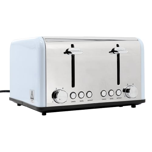 Redmond 4-Slice Extra Wide Slot 1650W Stainless Steel Toaster in Light Blue - Free Shipping