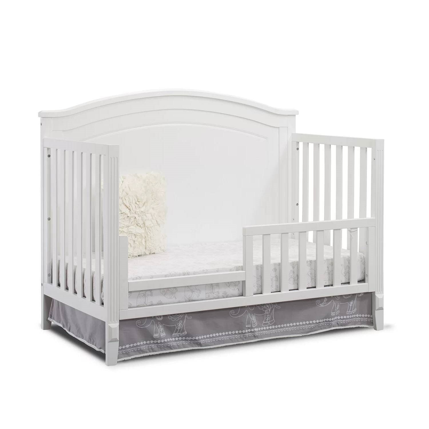 SF Home Solid Wood Toddler Bed Rail in White Finish - Crib Sold Separately - Free Shipping