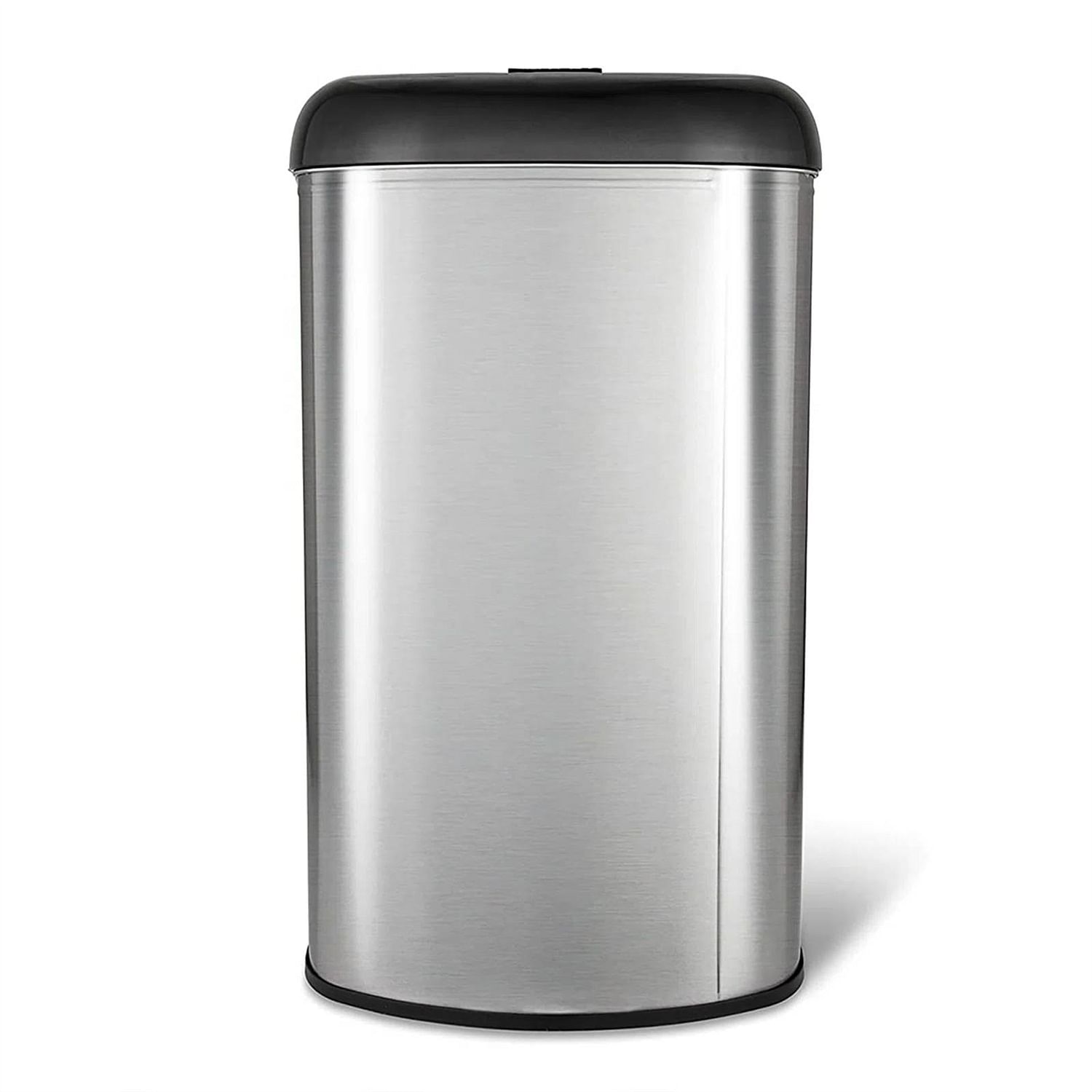 Stainless Steel Black Open Top 13-Gallon Kitchen Trash Can with No Lid - Free Shipping