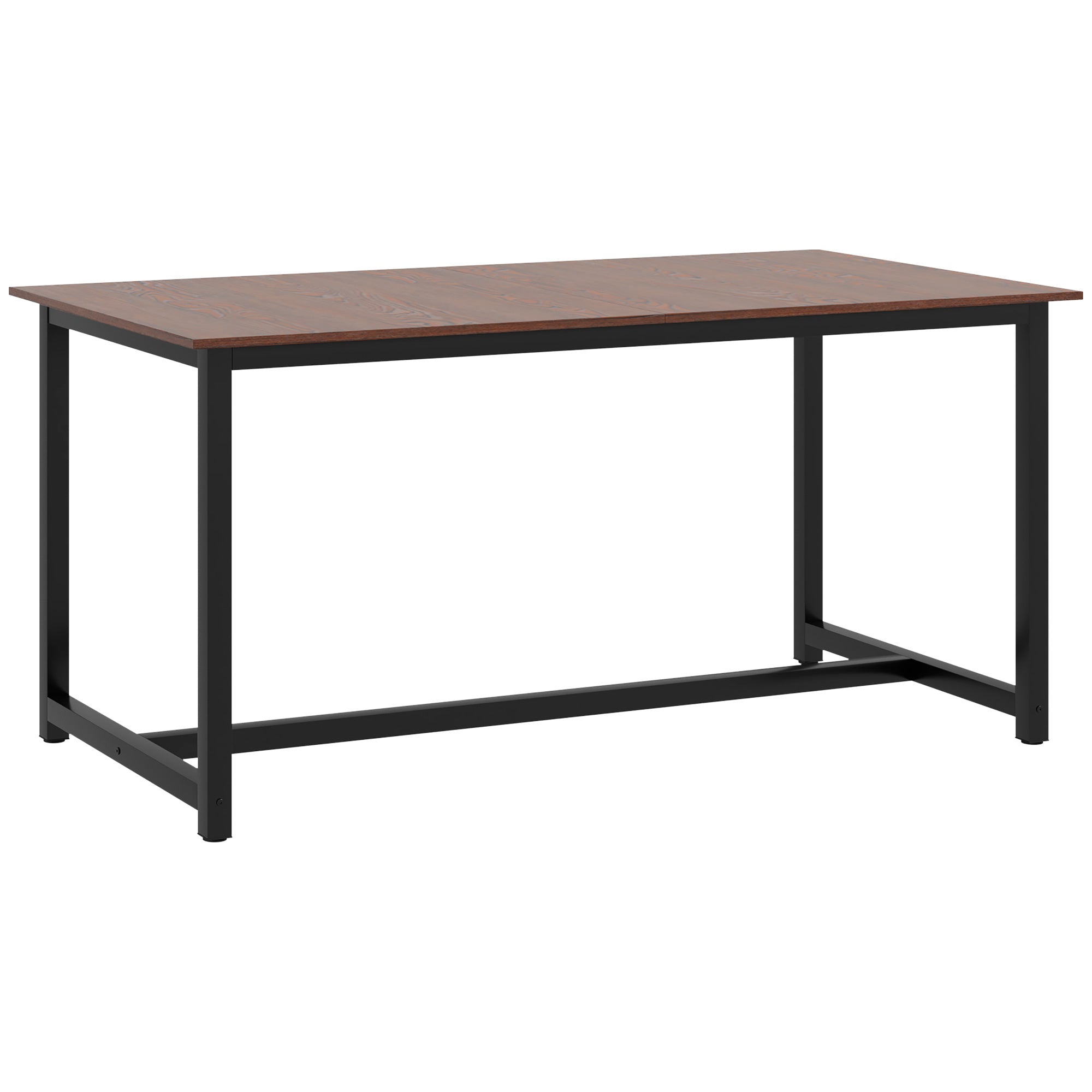 HOMCOM 63-79" Collapsible Dining Table 2-4 People Foldable Kitchen Steel Frame Dining Room Brown Wood Grain