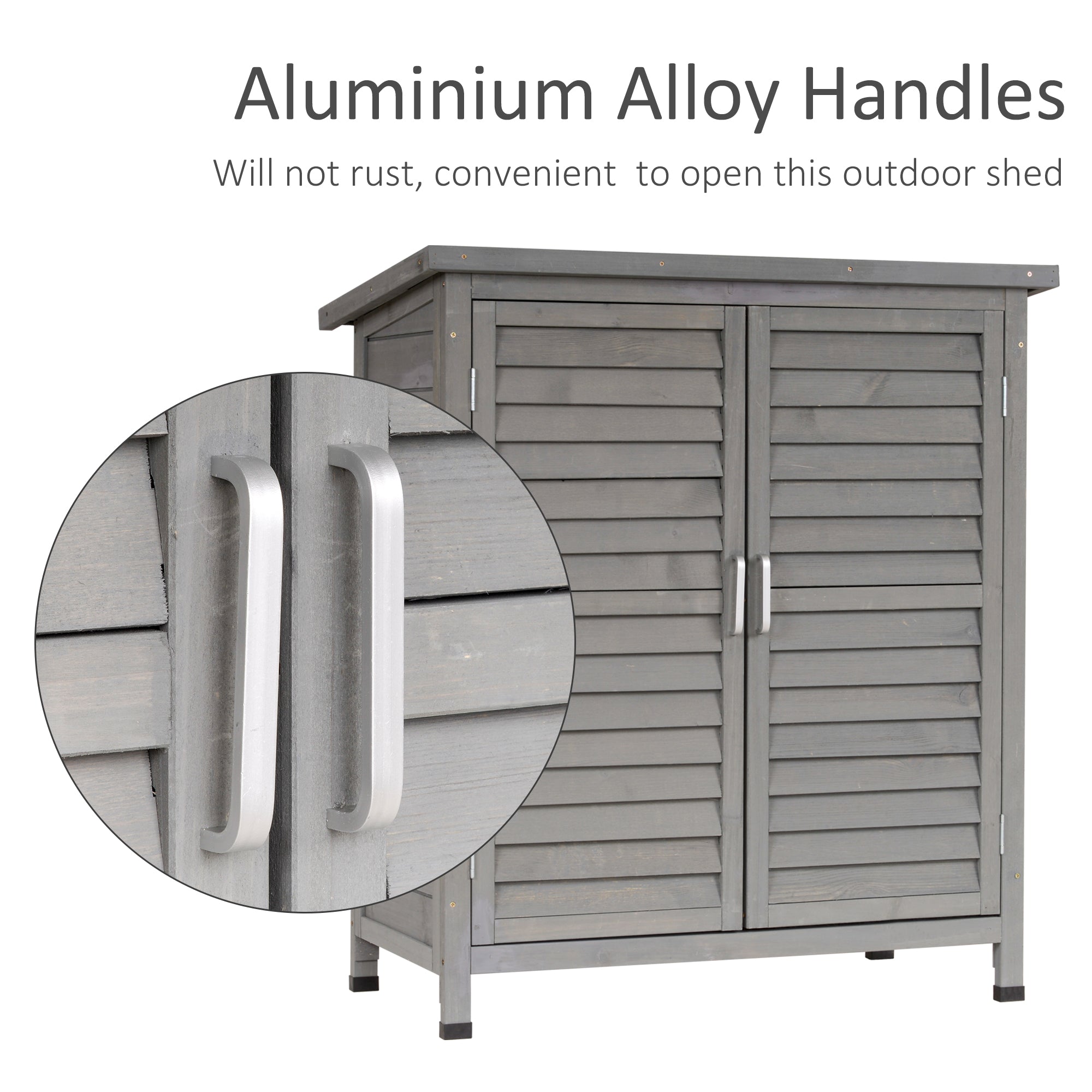 Outsunny Wooden Garden Shed Outdoor Tool Storage 2 Door Cabinet with Shelves Solid Fir Wood Organiser 34"x18"x38" Natural