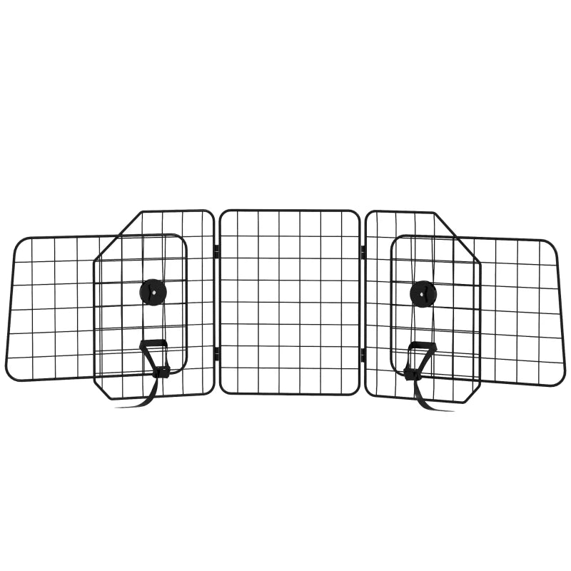 Dog Car Barrier for SUV, Adjustable Car Divider for Trunk Cargo Area, Heavy-Duty Steel Wire Mesh Barrier, Black