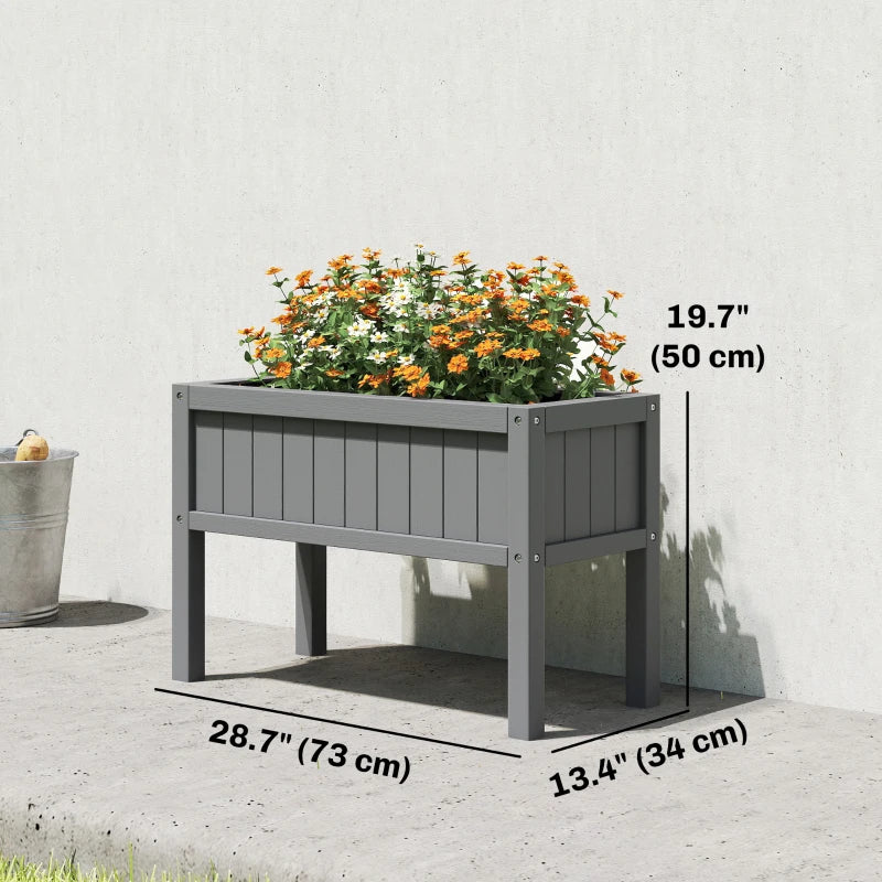 Raised Garden Bed with Legs, HDPE Raised Planter with Drainage Holes and Liner for Vegetables Flowers Herbs