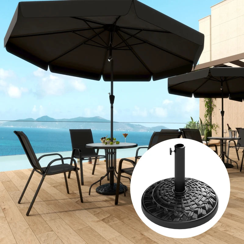 Patio Umbrella Base, 26 lbs Concrete Heavy Duty Umbrella Stand, Round Patio Umbrella Holder, Φ18.7" x 12.6" H Black