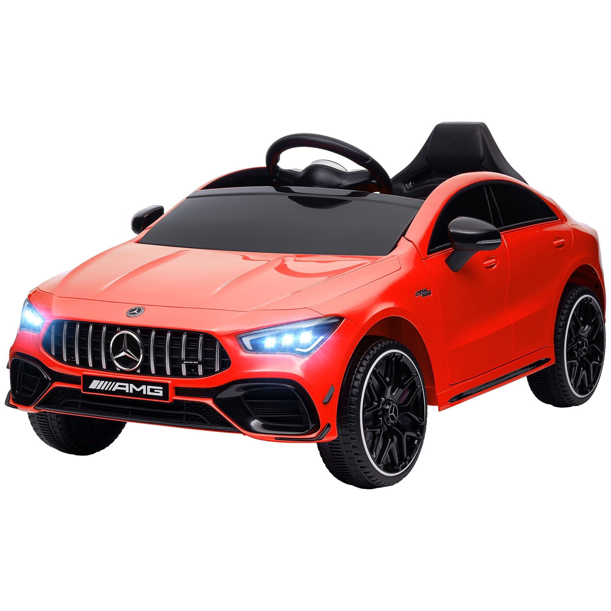 Qaba Mercedes-AMG Licensed 12V Ride on Car, Kids Electric Car with Remote Control, Spring Suspension, LED Lights, Red