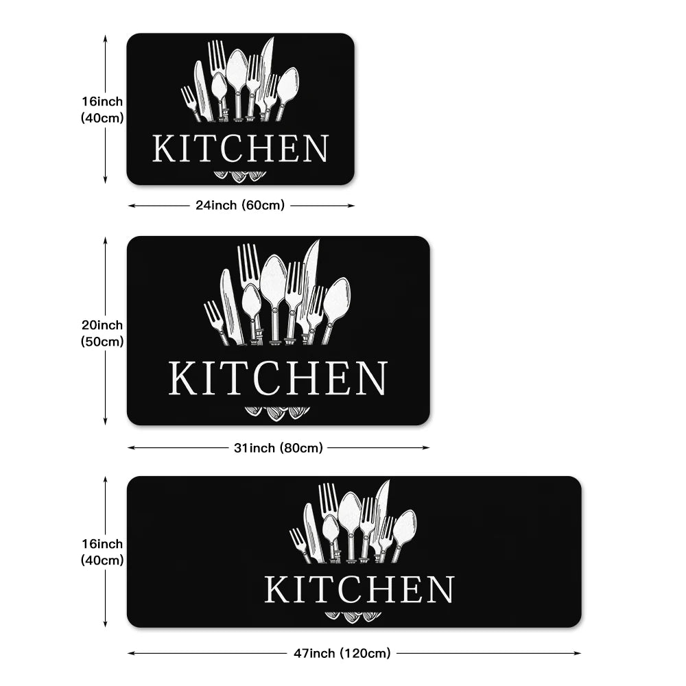 1Pc Kitchen Letter Print Floor Mat Living Room Tableware Decor Carpet Home Hallway Entrance Doormat Balcony Door Anti Slip Rug