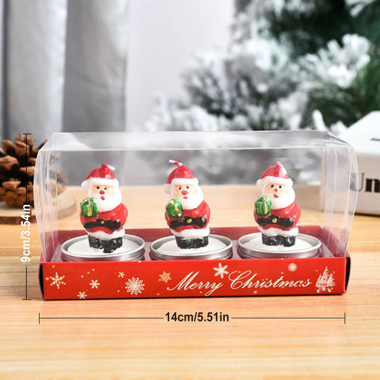 3pcs Christmas Candle Santa Claus Snowman Tree Christmas Decoration for Home Mini Candles Xmas Party New Year Gifts