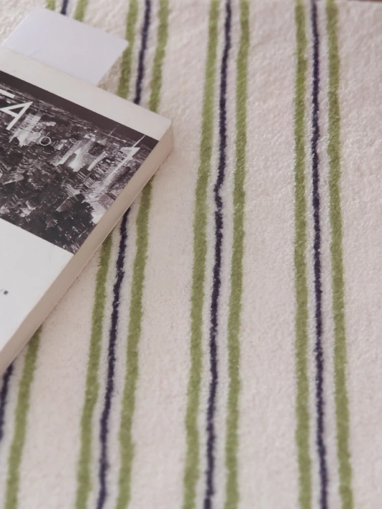 Minimalist Living Room Decorative Carpets Green Striped Bedroom Bedside Carpet Comfortable Coffee Table Rug Soft Balcony Rugs IG