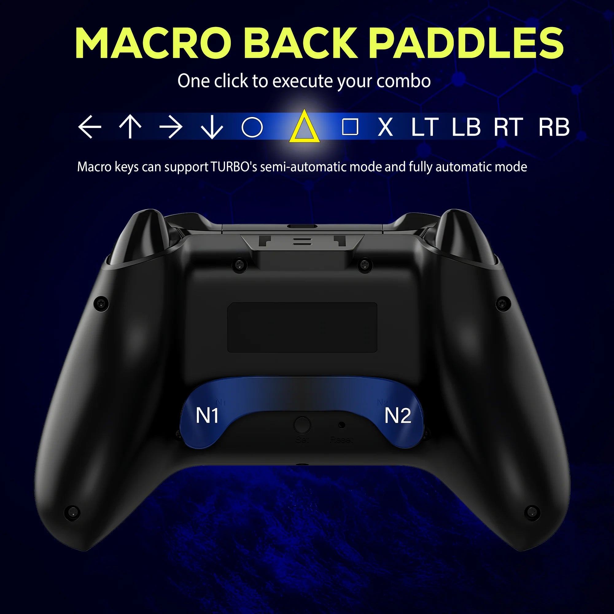 QRD Spark N5 Wireless Controller - Compatible with PS4, PS3, PS2, iOS, Android, PC, Hall Effect, 9-Color LED Lights, Vibration Effect