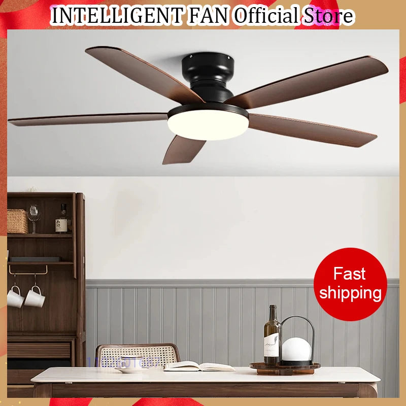 72-Inch Low Floor Ceiling Fan Light – 2023 New Style, Restaurant & Living Room, Strong Winds, With Fan Chandelier, 110V/220V