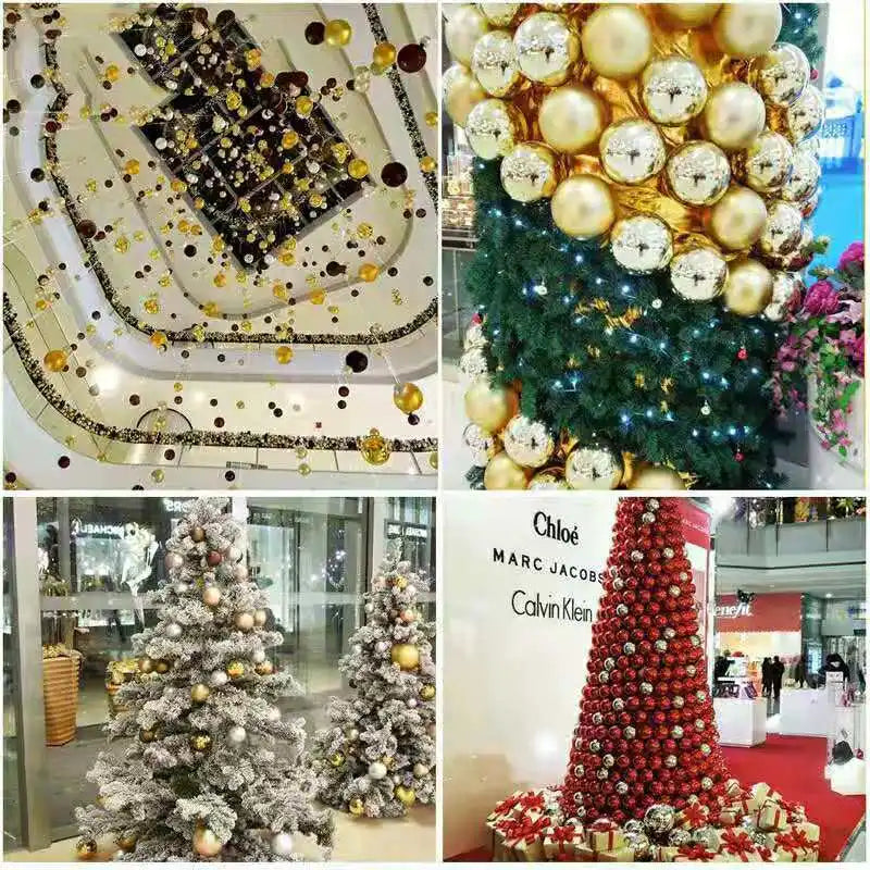 24Pcs Christmas Balls Ornaments Christmas Tree Decoration Shatterproof Hanging Ball Holiday Home Party Decor Shiny Plastic Balls