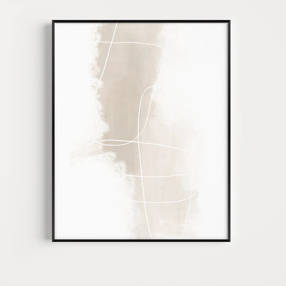 Boho Beige Abstract Geometric Wall Art – Canvas Painting, Modern Gallery Nordic Poster, Print for Interior Home Decoration
