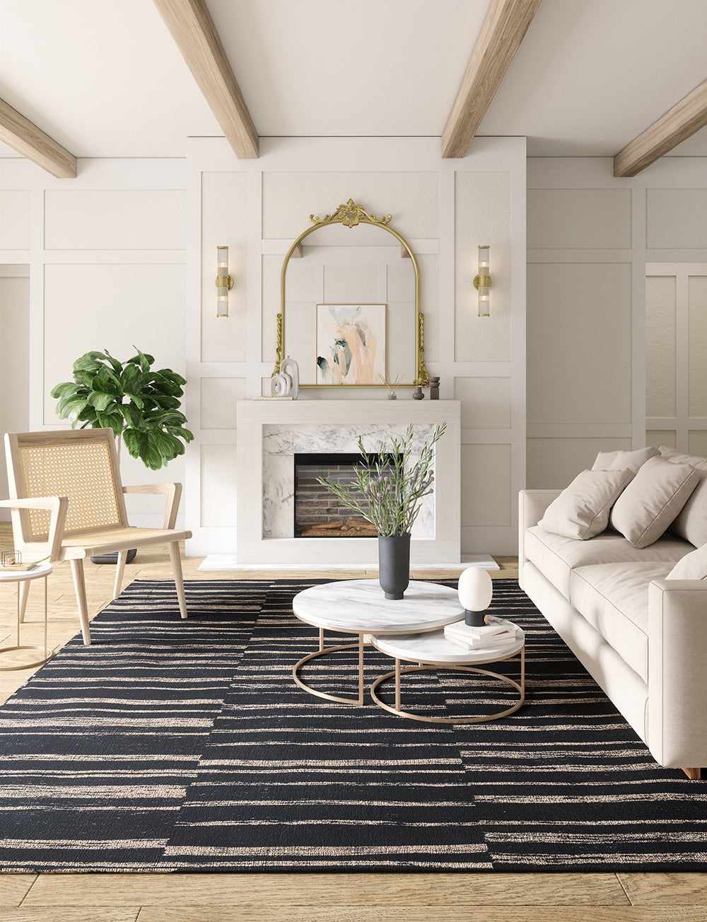 Sahara Black & Natural Rug