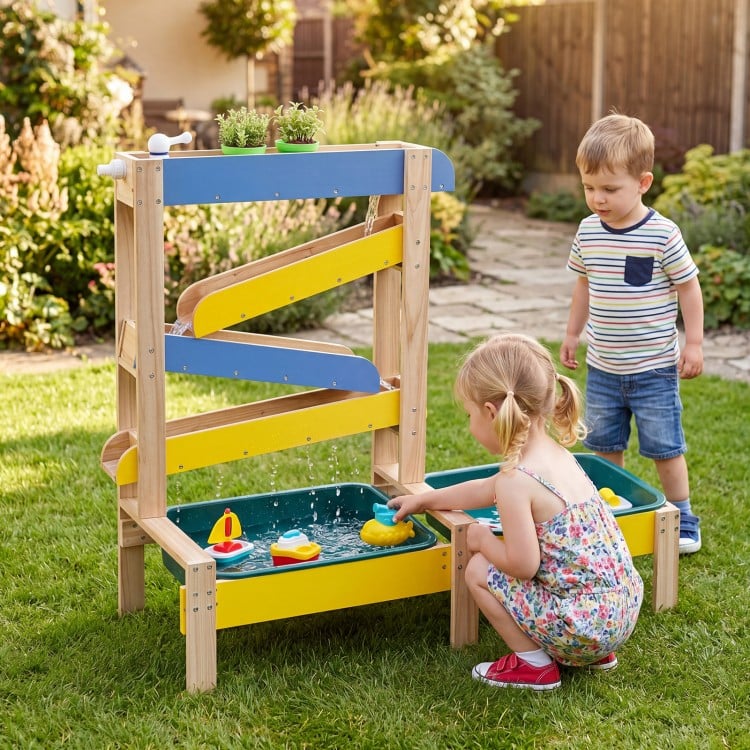 Sand and Water Table for Toddlers with 2 Water Basins