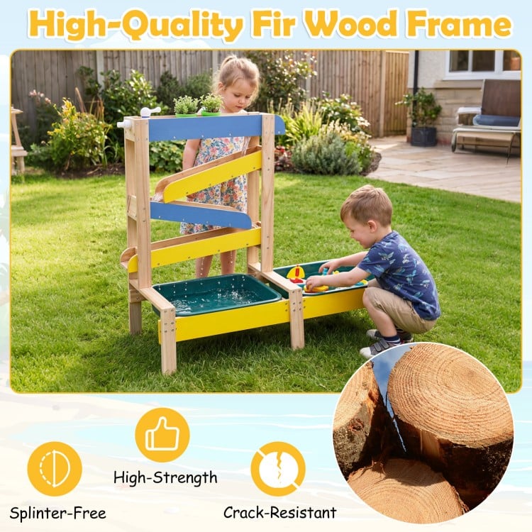 Sand and Water Table for Toddlers with 2 Water Basins