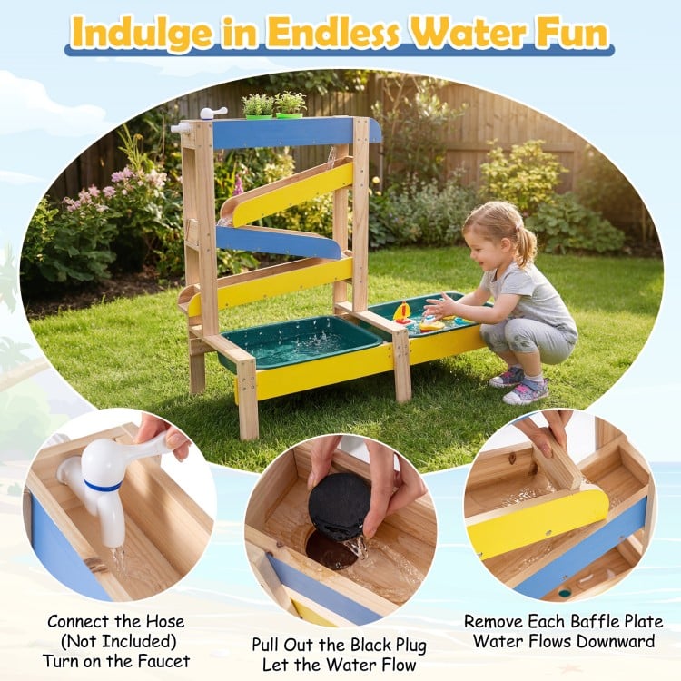 Sand and Water Table for Toddlers with 2 Water Basins